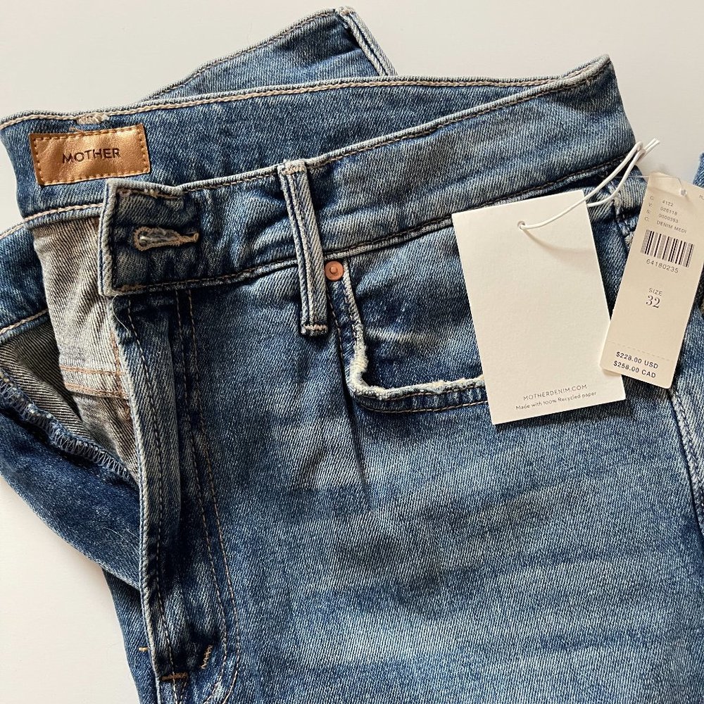 MOTHER - THE INSIDER CROP STEP FRAY, SIZE 32